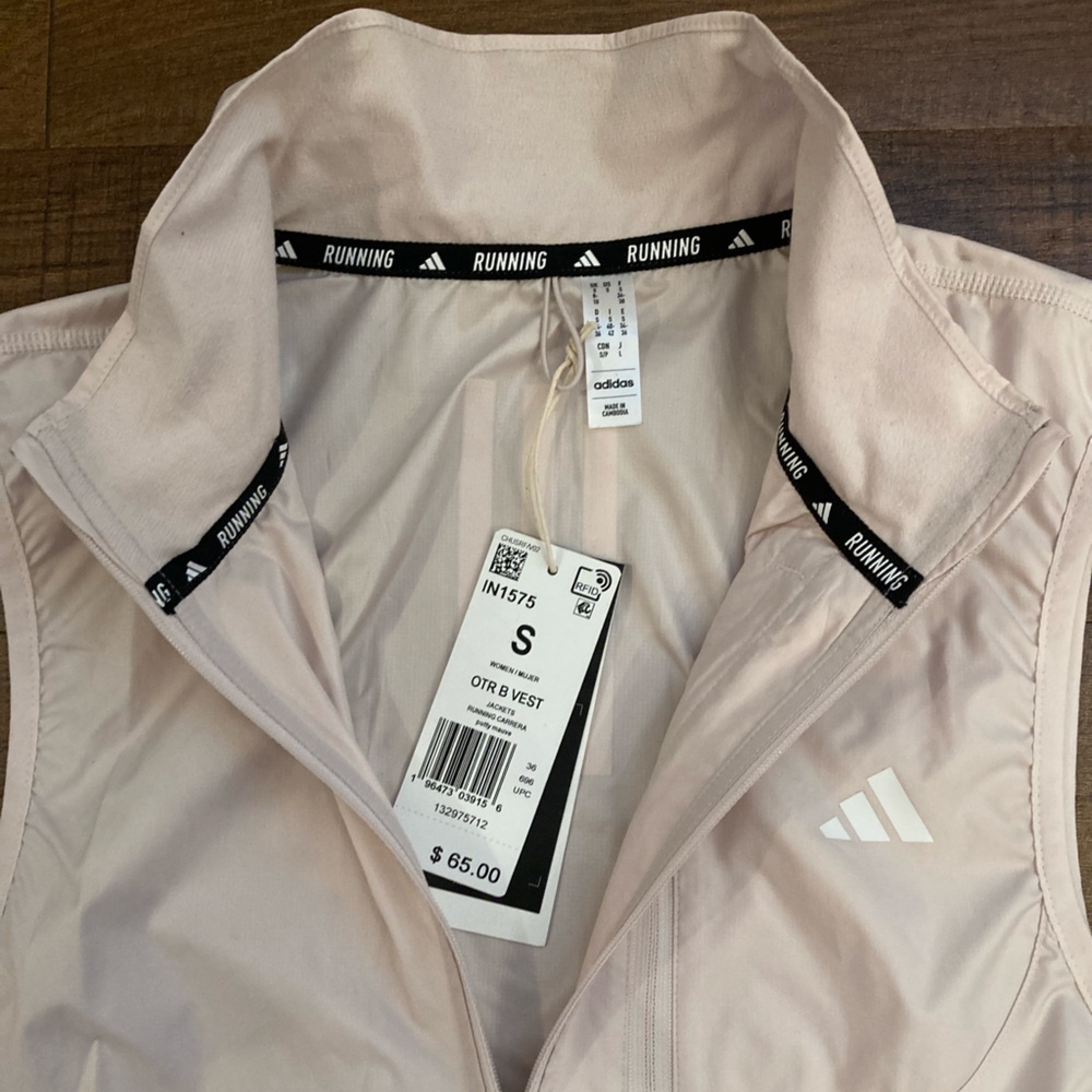 adidas NWT Own The Run OTR B Vest Putty Mauve WIND.RDY Running Vest Women’s S - Picture 5 of 15